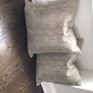 Set of metallic snakeskin pillow covers 20x20